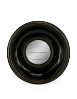 Specchio convesso extra piccolo con cornice profonda nera anticata