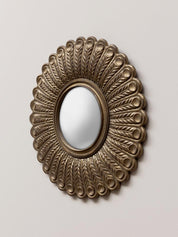 SPECCHIO CONVESSO PIUME ORO