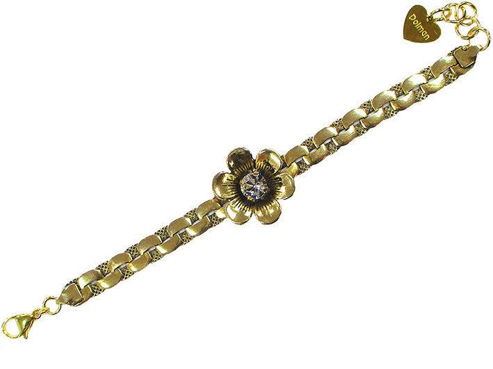 Bracciale Rugiada - Fiore Oro e Catena Intrecciata Dolman Bijoux