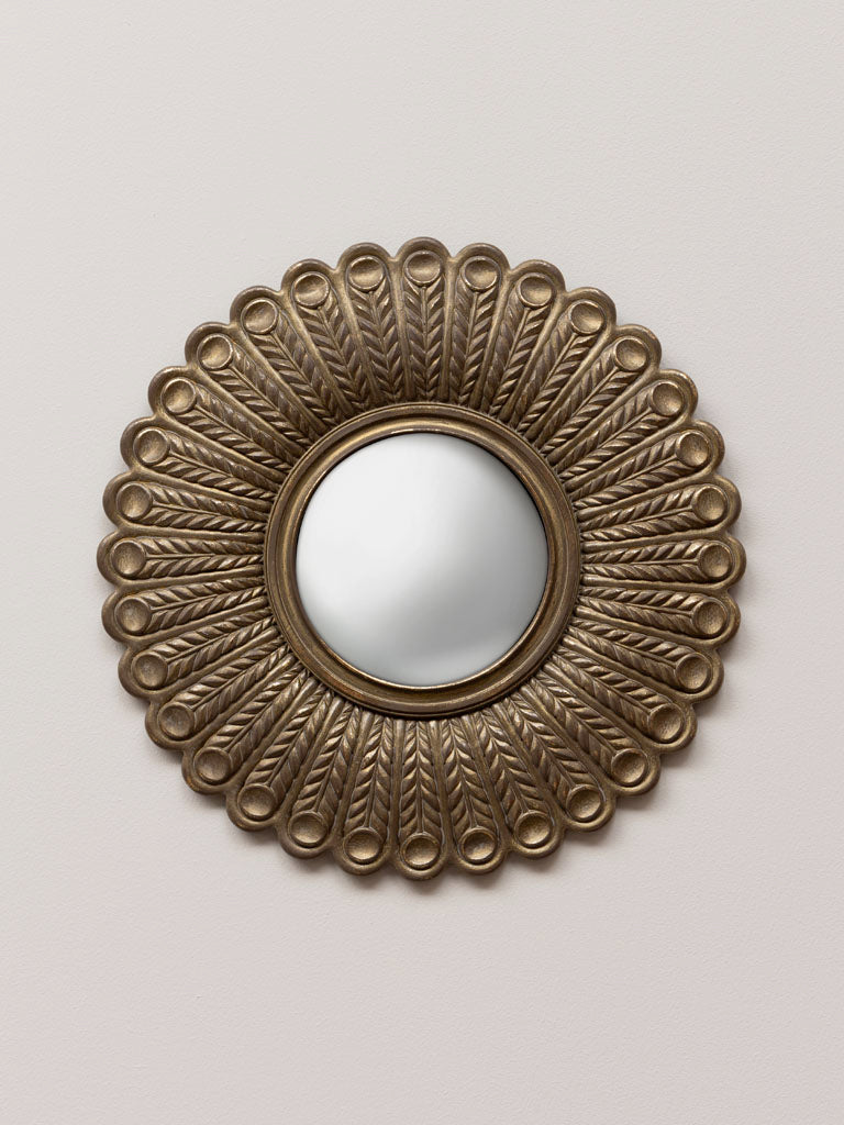 SPECCHIO CONVESSO PIUME ORO