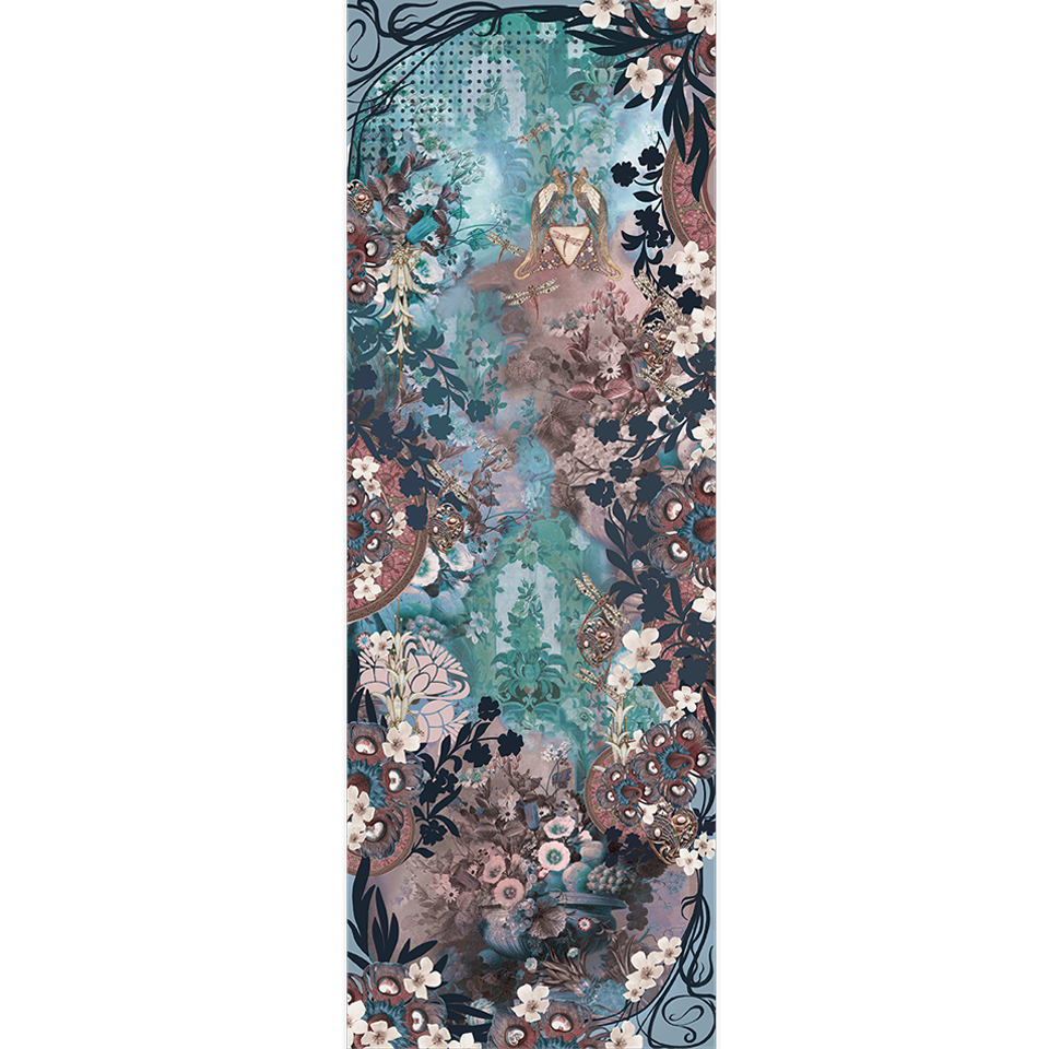 Brokante – Sciarpa in Cashmere e Seta – Camelia Turchese 200x70 cm