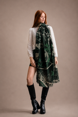 Brokante – Sciarpa in Cashmere, Lana e Seta – Leopardo Mandorla 200x70 cm