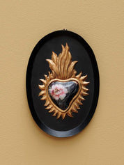 Quadro ovale con ex-voto floreale