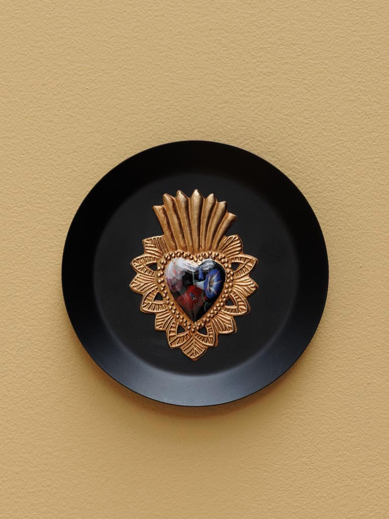 Quadro tondo con ex-voto floreale