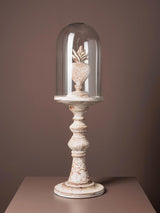 Grande decorazione Ex-voto legno sbiancato sotto campana