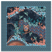 BROKANTE Lys Indigo – Foulard in cashmere e modal 90 × 90 cm