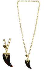 Collana Tarocchi - Cornetto Portafortuna Nero Dolman Bijoux