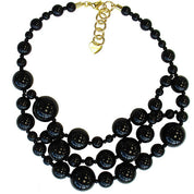 Dolman Girocollo Effervescente Black - Tre Fili in Resine Perlate