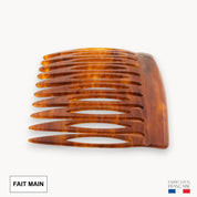 Pettine 10 Denti Effetto Tartaruga Caramello - Fatto a Mano in Francia