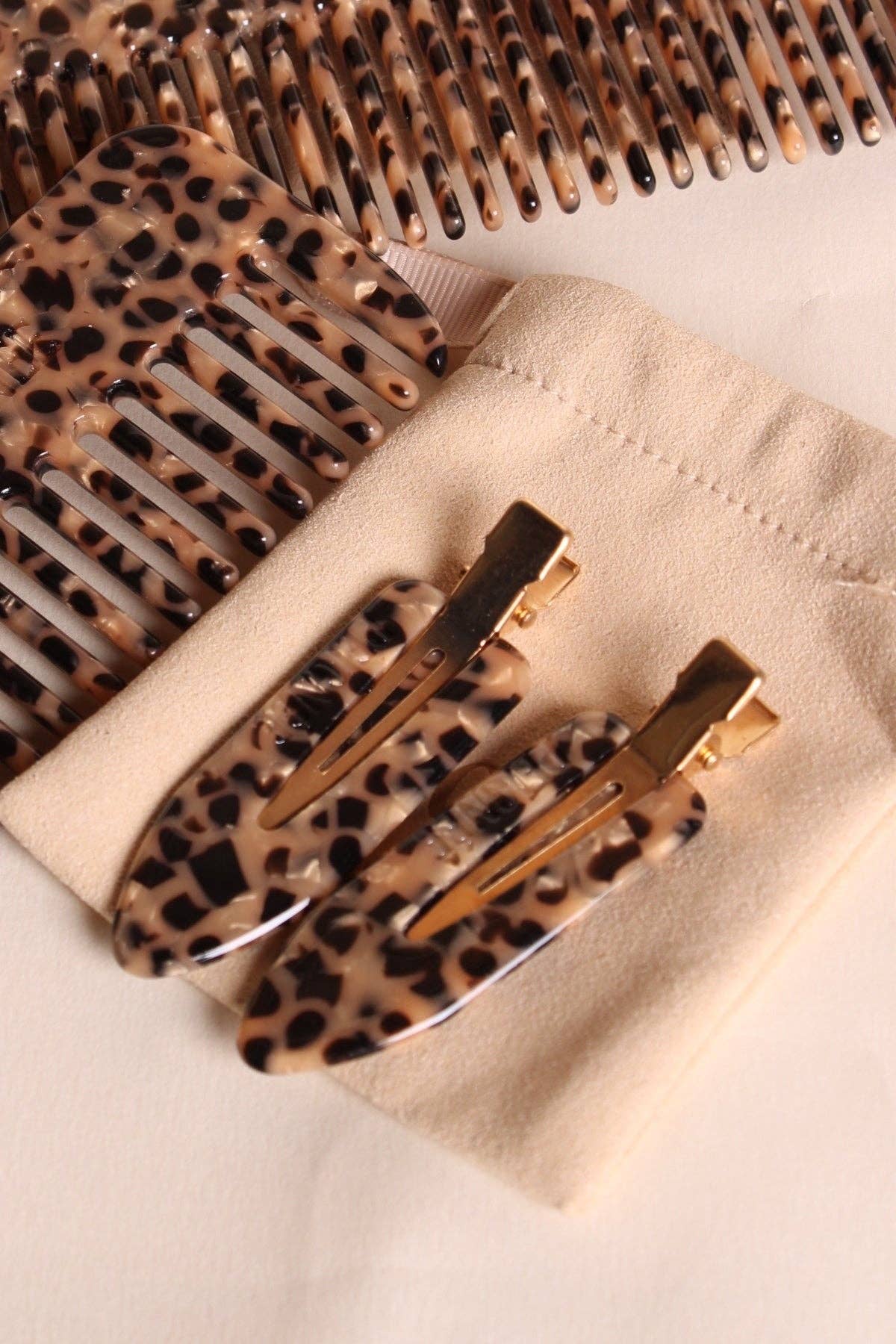 Coppia di fermagli per capelli leopardati