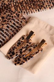 Coppia di fermagli per capelli leopardati