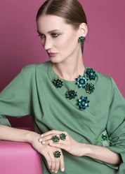 Dolman Anello Anice - Cristalli verdi