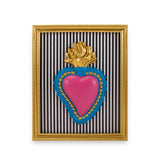 Quadretto rettangolare con Cuore Sacro - Righe