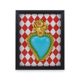 Quadretto rettangolare con Cuore Sacro - Rombi