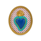 Quadretto Ovale con Cuore Sacro - Rombi bianchi