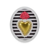 Quadretto ovale con Cuore Sacro - Righe