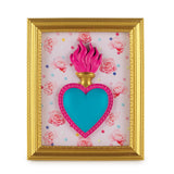 CORNICE RETTANGOLARE CON CUORE E ROSE