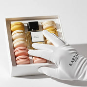 Scatola di macaron e profumo french macaron