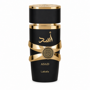 Lattafa Asad Eau de Parfum 100 ml profumo arabo uomo bottiglia nera e oro