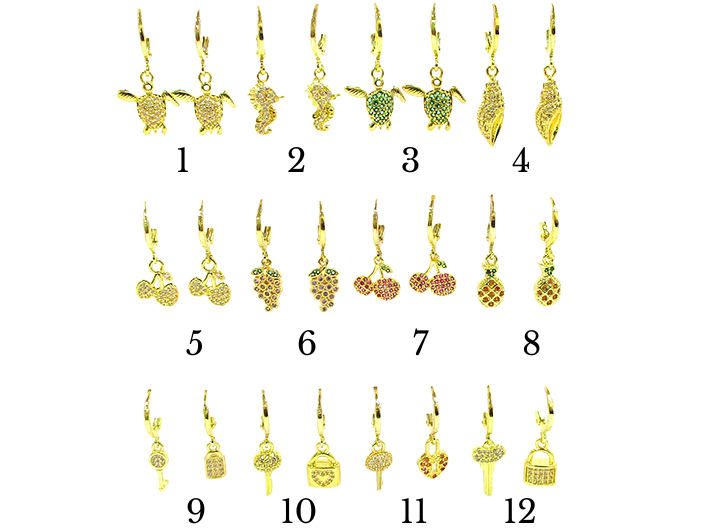 Orecchini Gioiello - Ciondoli Dorati Dolman Bijoux