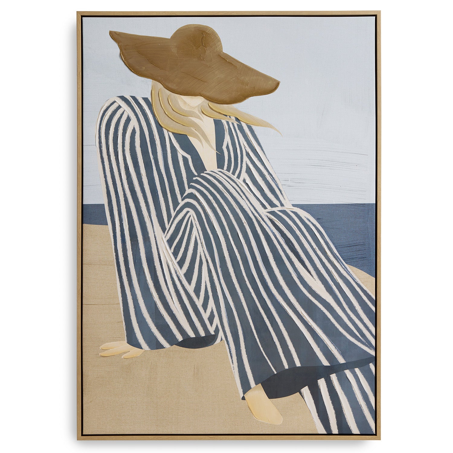 Quadro Silhouette Donna 70x100cm su tela con ritocchi a mano e cornice legno - Arte contemporanea Henriette