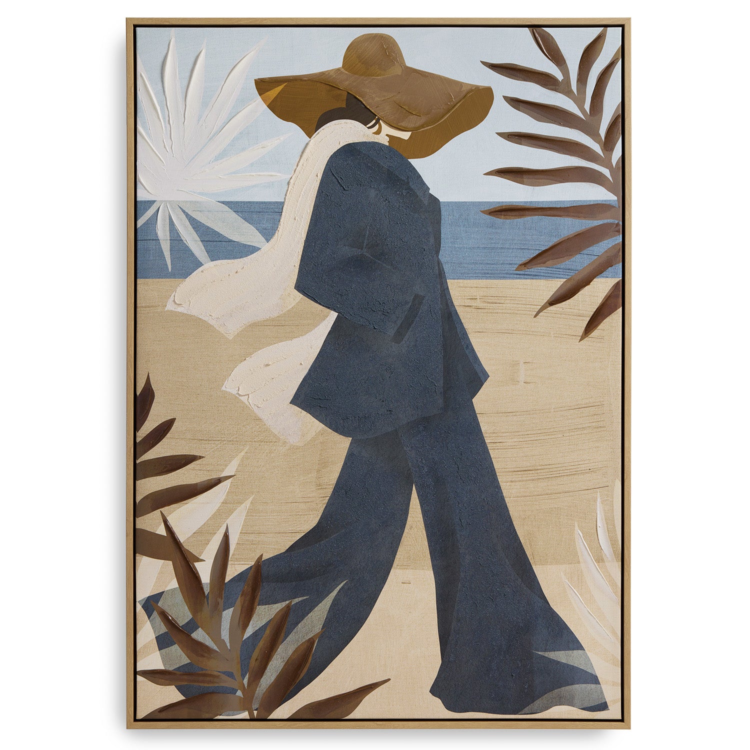 Quadro Silhouette Donna 70x100cm su tela con ritocchi a mano e cornice legno - Arte contemporanea Henriette