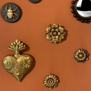 Rosone floreale decorativo oro anticato 13,5 cm