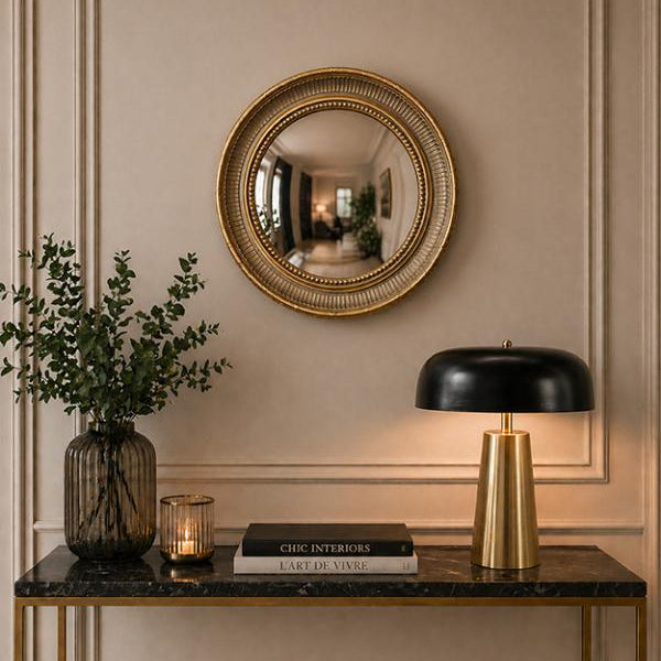 Specchio Convesso Dorato 38cm ambientat