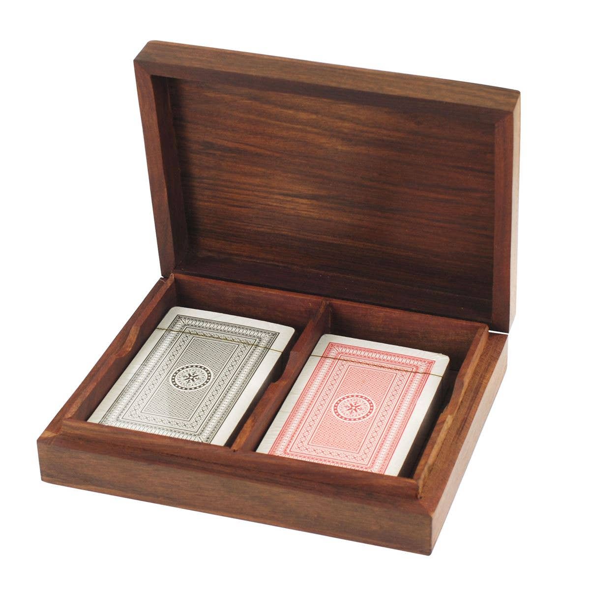 Scatola in legno carte da gioco