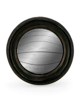 Specchio convesso extra piccolo con cornice sottile nera anticata