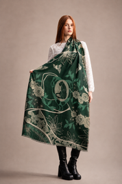 Brokante – Sciarpa in Cashmere, Lana e Seta – Leopardo Mandorla 200x70 cm