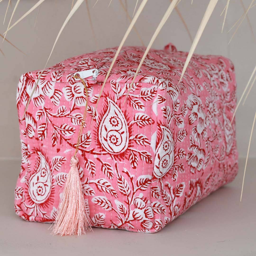 Borsa per il trucco Blockprint Fez pink - Infinity Concept Store