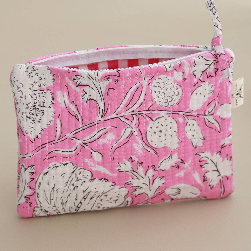 Borsa per il trucco Blockprint Fez rosa - Infinity Concept Store