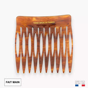 Pettine 10 Denti Effetto Tartaruga Caramello - Fatto a Mano in Francia