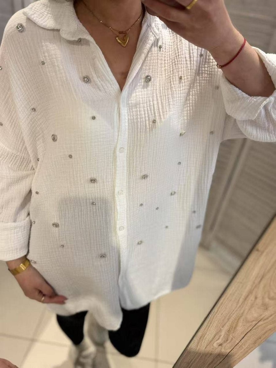 CAMICIA OVERSIZE IN COTONE GAZE - Infinity Concept Store