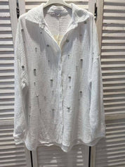CAMICIA OVERSIZE IN COTONE GAZE - Infinity Concept Store
