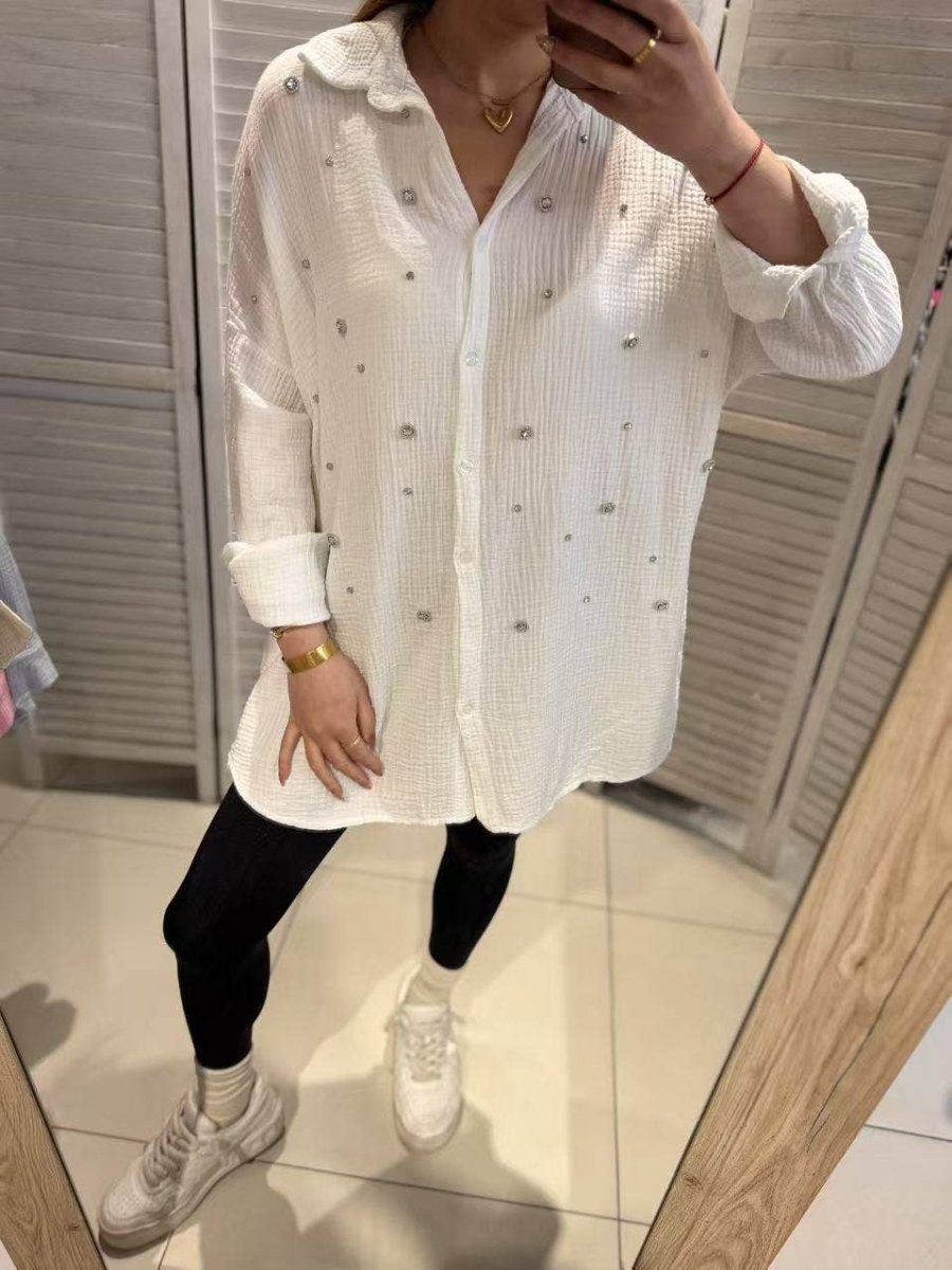 CAMICIA OVERSIZE IN COTONE GAZE - Infinity Concept Store