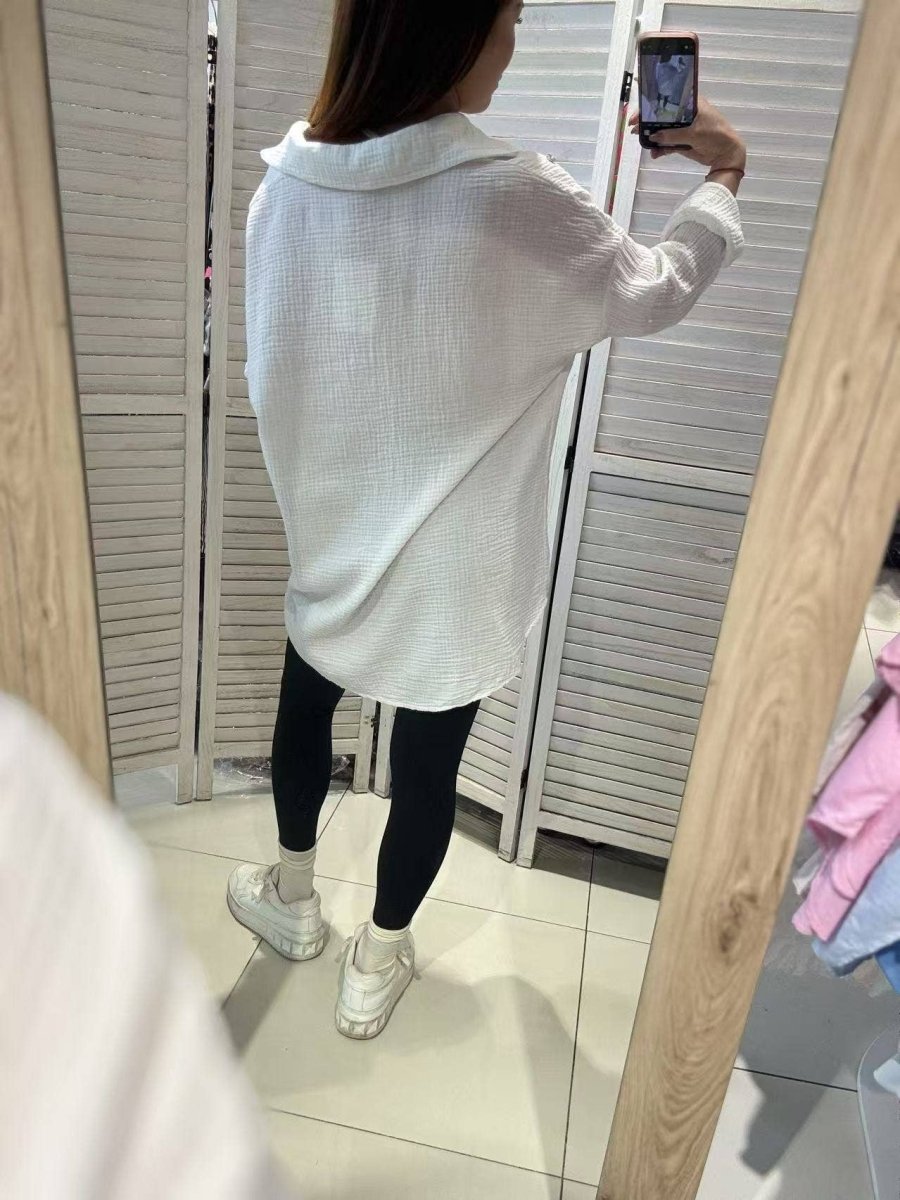 CAMICIA OVERSIZE IN COTONE GAZE - Infinity Concept Store