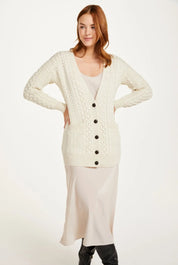 Cardigan Boyfriend Delphi Aran - Crema - Infinity Concept Store