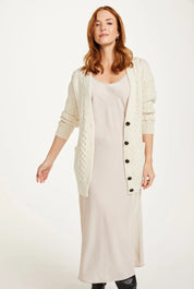 Cardigan Boyfriend Delphi Aran - Crema - Infinity Concept Store