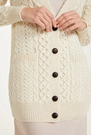 Cardigan Boyfriend Delphi Aran - Crema - Infinity Concept Store