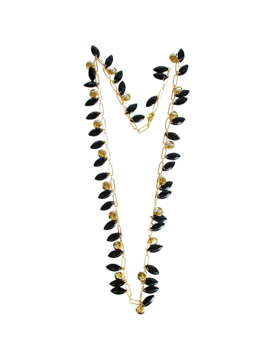 Collana lunga Petalina nera - Infinity Concept Store