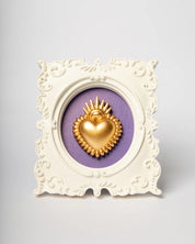 CORNICE BIANCA CON CUORE ORO - Infinity Concept Store