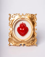 CORNICE ORO CON CUORE ROSSO