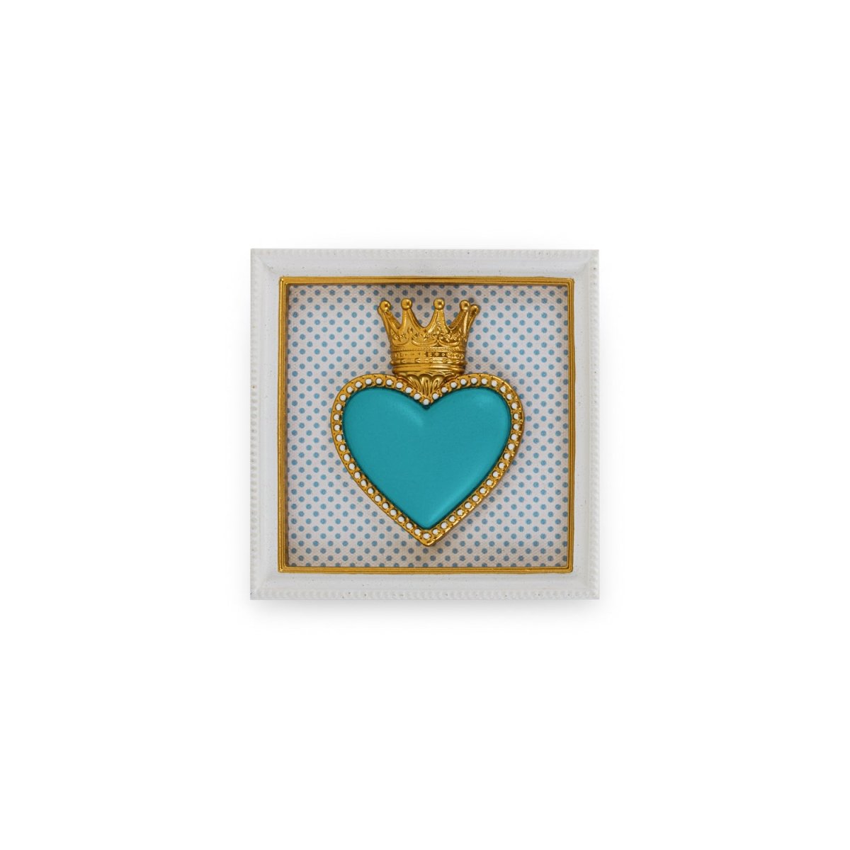 CORNICE QUADRATA CON CUORE AZZURRO - Infinity Concept Store