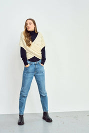 Corrib Crossover Aran Wrap - Crema - Infinity Concept Store