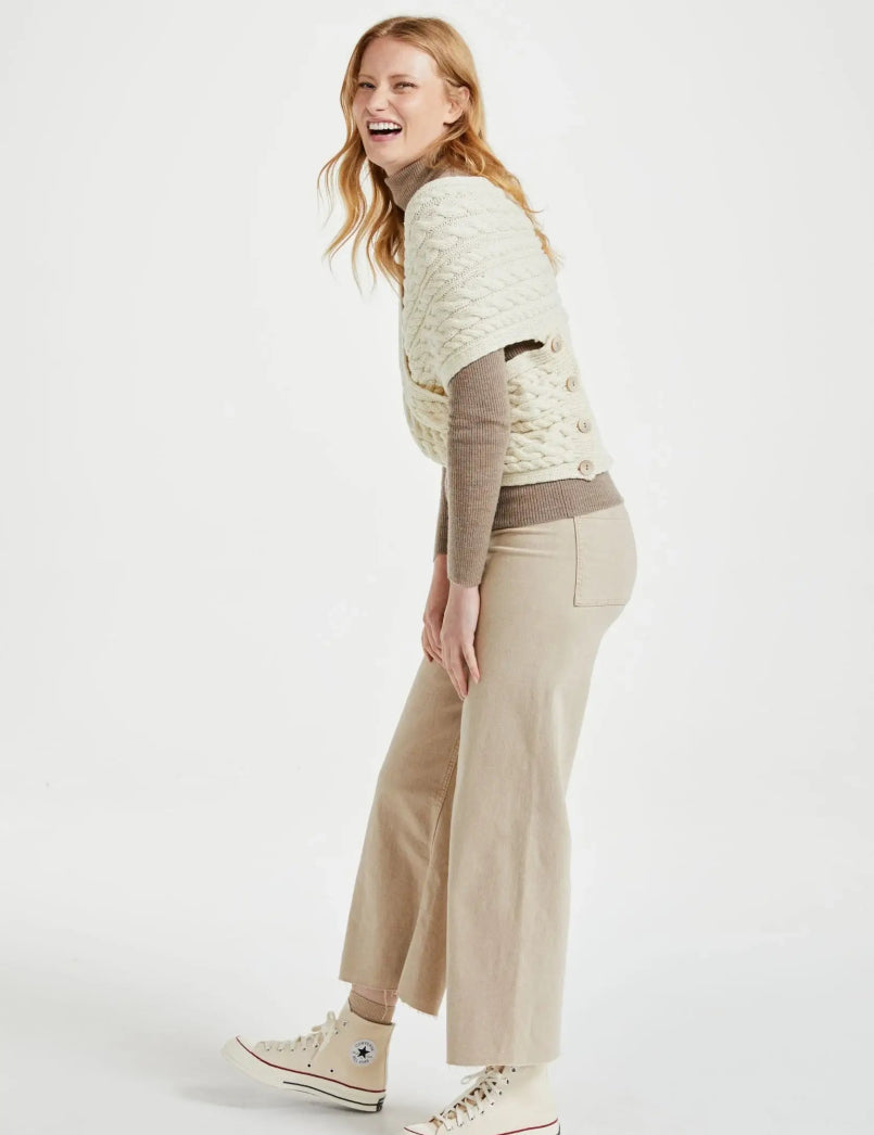 Corrib Crossover Aran Wrap - Crema - Infinity Concept Store