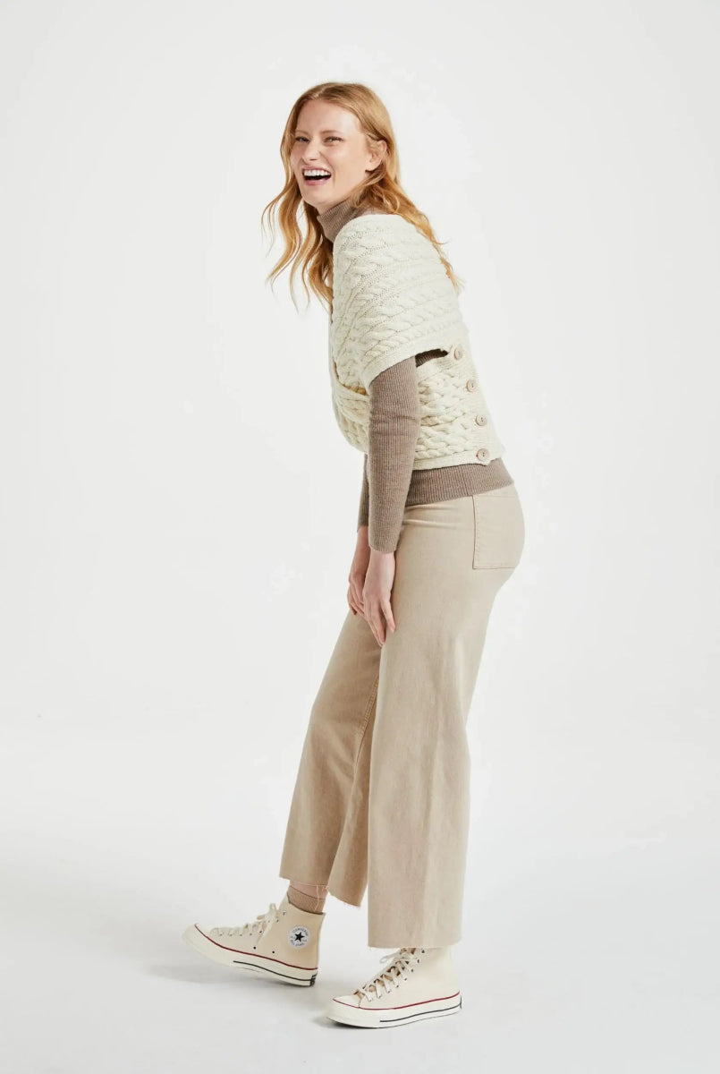 Corrib Crossover Aran Wrap - Crema - Infinity Concept Store