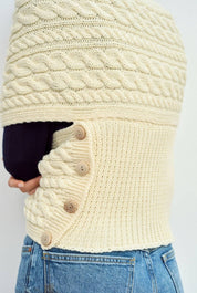 Corrib Crossover Aran Wrap - Crema - Infinity Concept Store