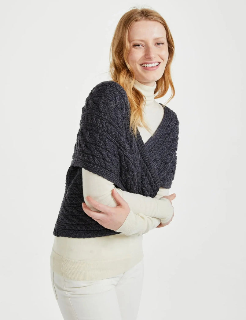 Corrib Crossover Aran Wrap - Grigio - Infinity Concept Store